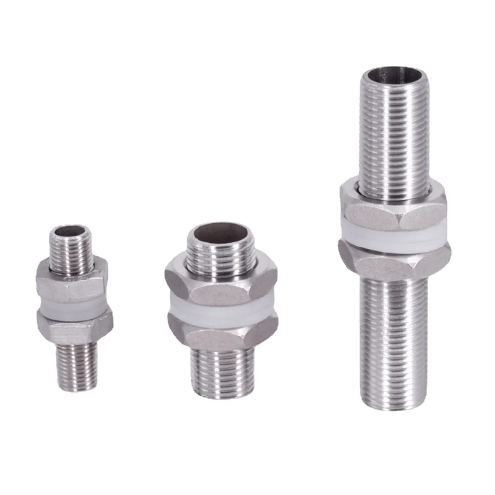 1/4" 3/8" 1/2" 3/4" 1" -2" BSP 30 40 50 60 80 100 120 150mm Edelstahl Vollgewinde Schottverschluss Rohrverschraubung Wassertank Aquarium – Detail 1