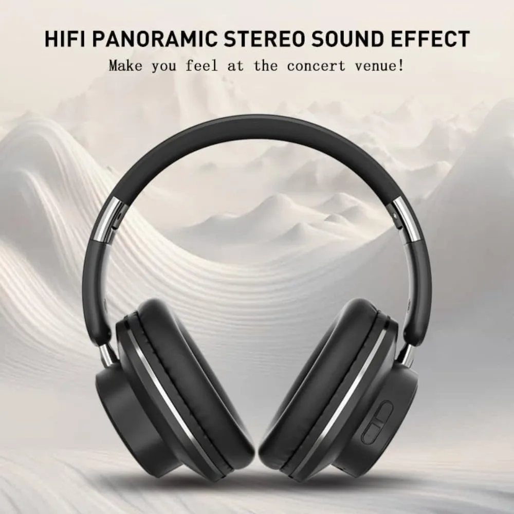 

Foldable Wireless Bluetooth Over Ear Headphones with Microphone for Music School Workouts Gaming PC Laptop Cell Phone
