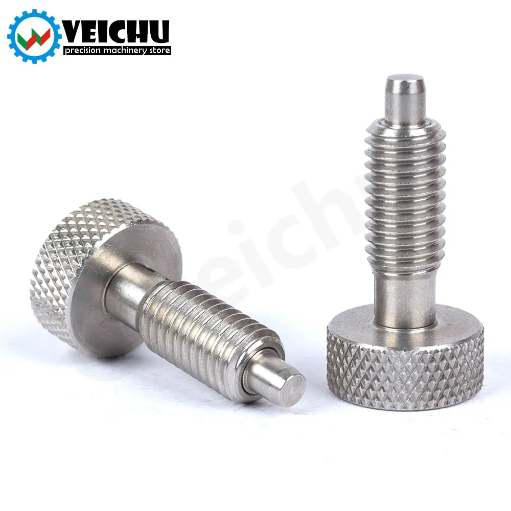 VCN230 In-Stock Stainless Steel Knurled Knob Plungers Spring Plunger Self-locking Screw Bolts With Nuts