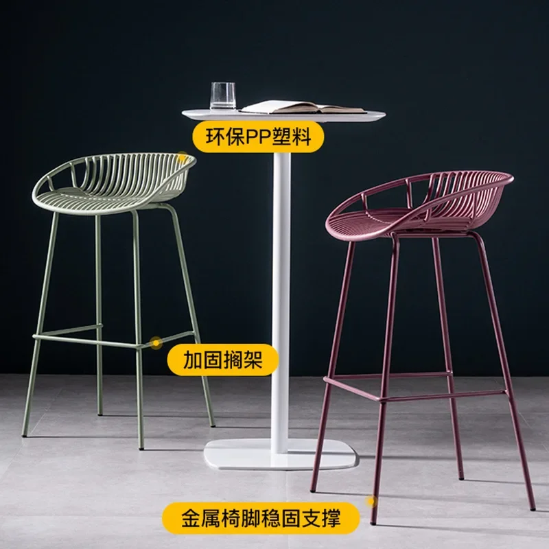 sedia nordica impermeabile da bar in plastica metallo moderno rattan giardino cucina sedia da bar di design bar industriale tabureleri sgabello alto