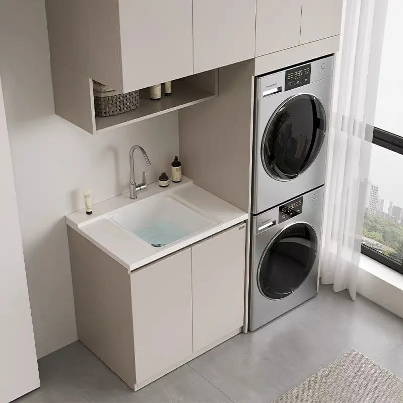 

All-aluminum balcony, washing machine cabinet, hanging cabinet integrated balcony, laundry table, drum washing machine