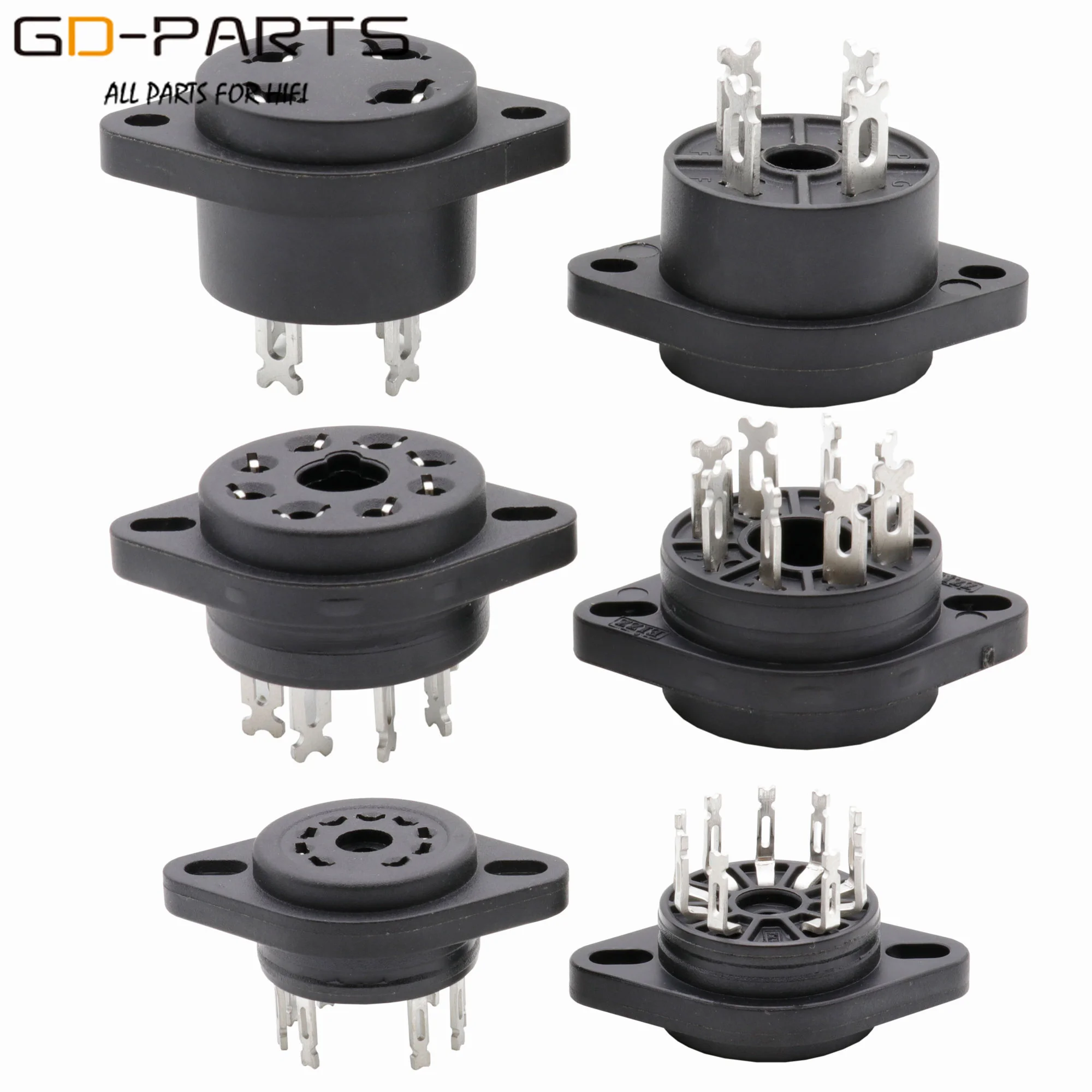 

EIZZ Бакелитовая розетка для электронной трубки 4-контактный 7-контактный 8-контактный восьмеричный 9-контактный для 2A3 300B 6J1 6Z4 KT88 EL34 ECC81 ECC83 24-каратные позолоченные штифты