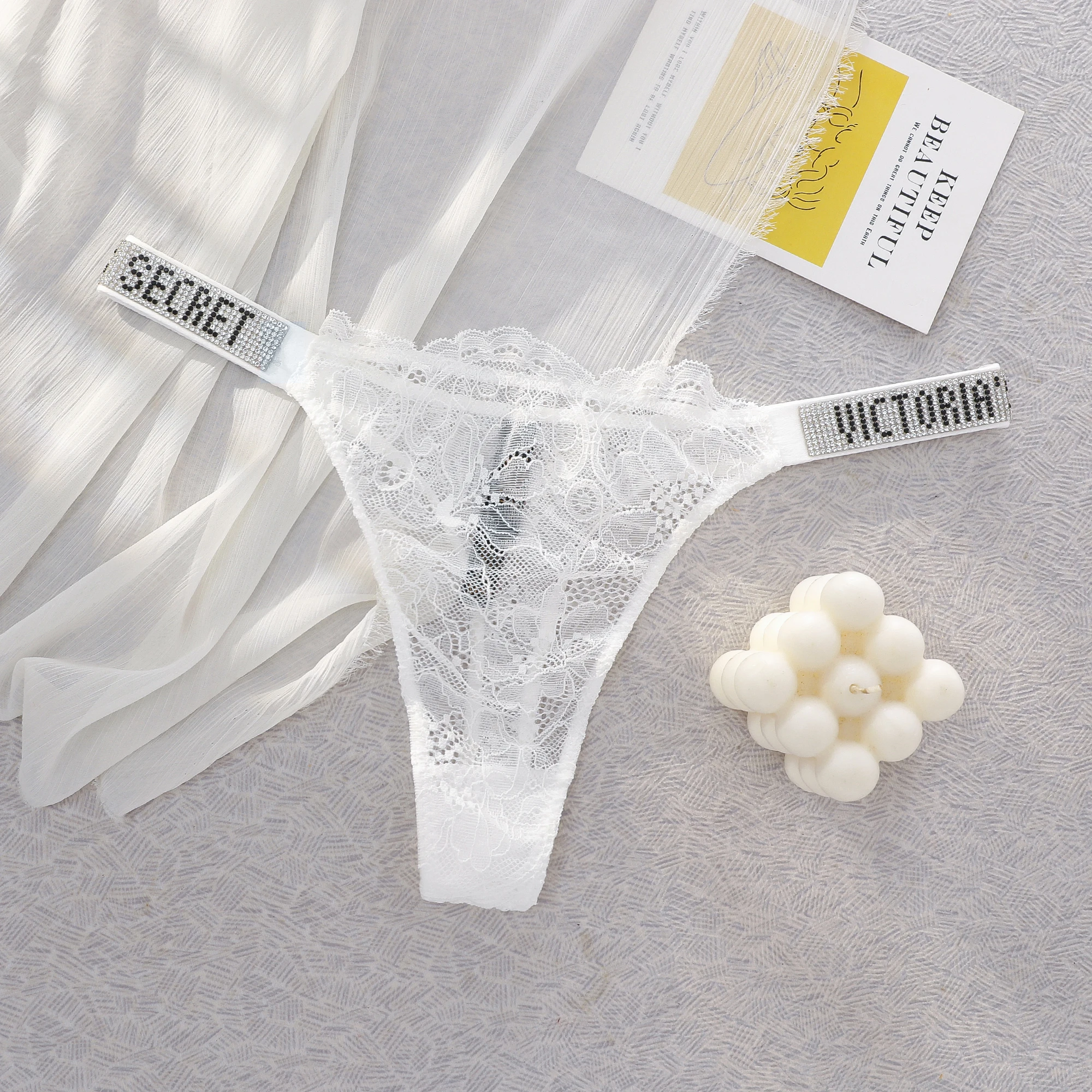 Victoria Secret Seamless Lace Thongs For Women Comfortable Breathable High Waist Underwear VS Sexy Panties Lingerie view 5