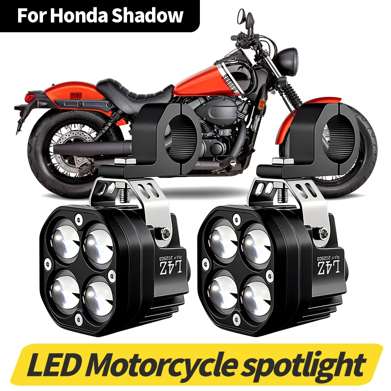 

1Set 80W Motorcycle Headlights LED Flicker Lamp Driving Spotlight Indicators High Low Beam Light For Honda Shadow 600/Shadow 750