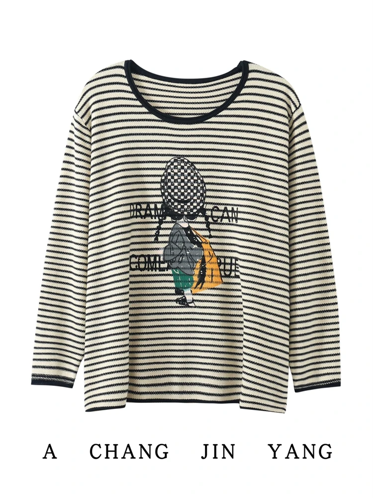 

Faionable Retro Knitted Slim Fit ort Sve round Ne Top Versatile Spring Autumn New Sle Women's Premium Quali Sweater