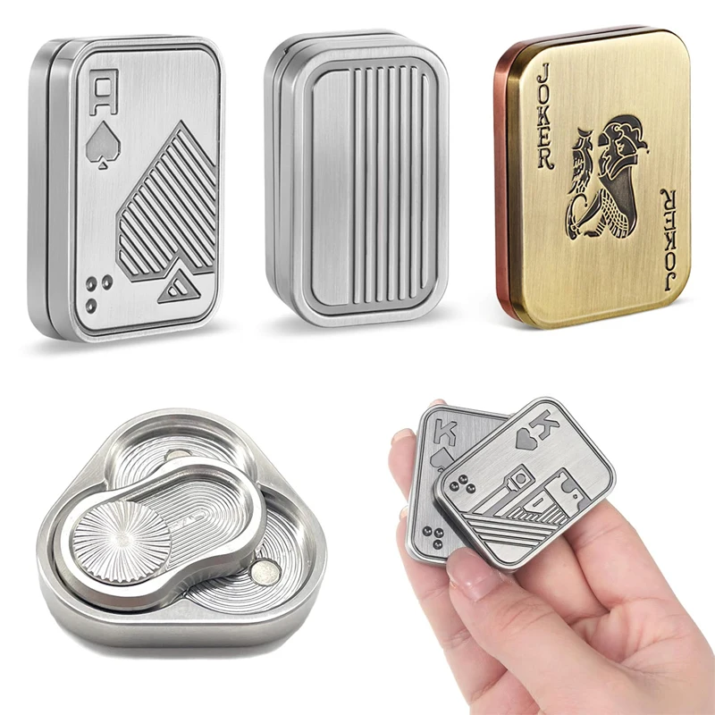 Metal poker push card fidget slider moeda háptica magnética ansiedade tdah alívio do estresse brinquedos legal edc gadgets para homens adultos