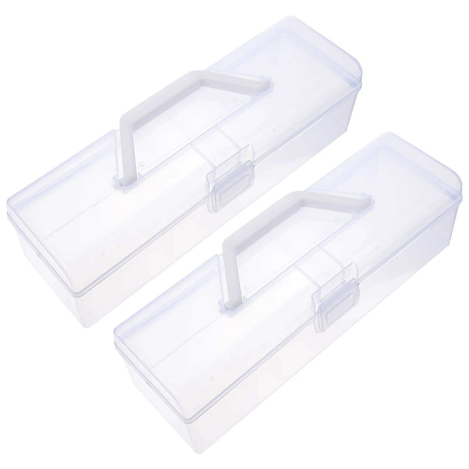 

2Pcs Calligraphy Tool Box Transparent Plastic Storage Organizer Practical Portable Case for Painting Tools Calligraphy Tool Box