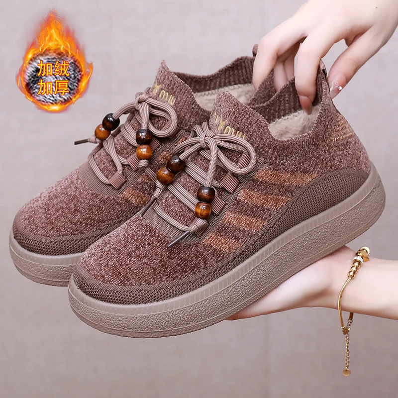 

Women's Winter 2025 New Shoes with Velvet Warm Snow Boots Comfortable Anti slip Thick soled Mother's Shoes
