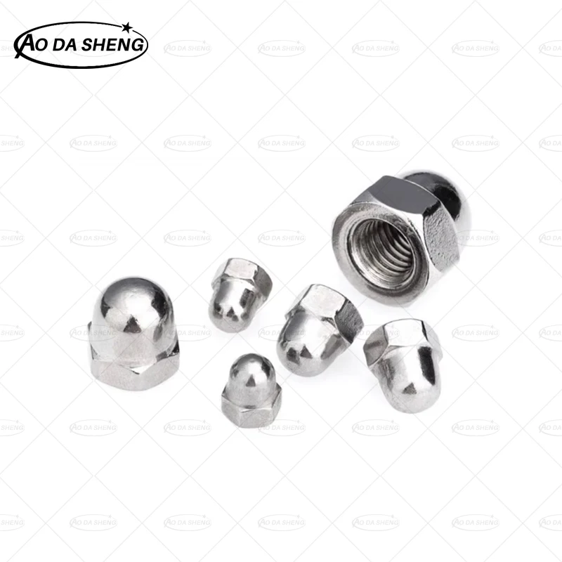 AODASHENG 304 Stainless Steel Decorative Cover Dome Cap Nuts  M3 M4 M5 M6 M8 M10 M20 Hexagon Domed Cap DIN 1587 Nuts Acorn Cap