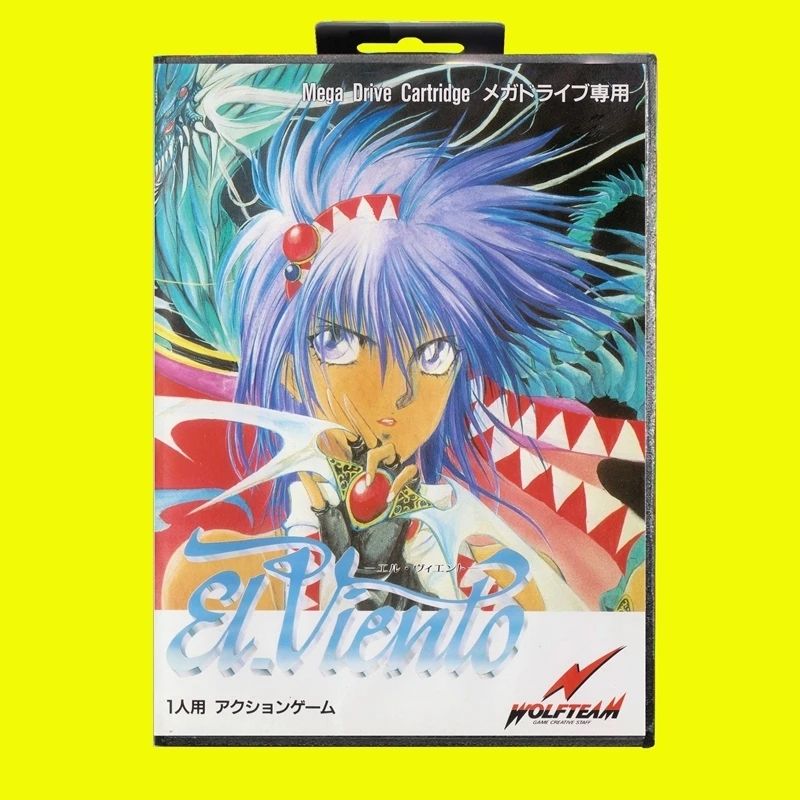 El Viento MD Game Card 16 Bit JAP Cover for Sega Megadrive Genesis Video Game Console Cartridge