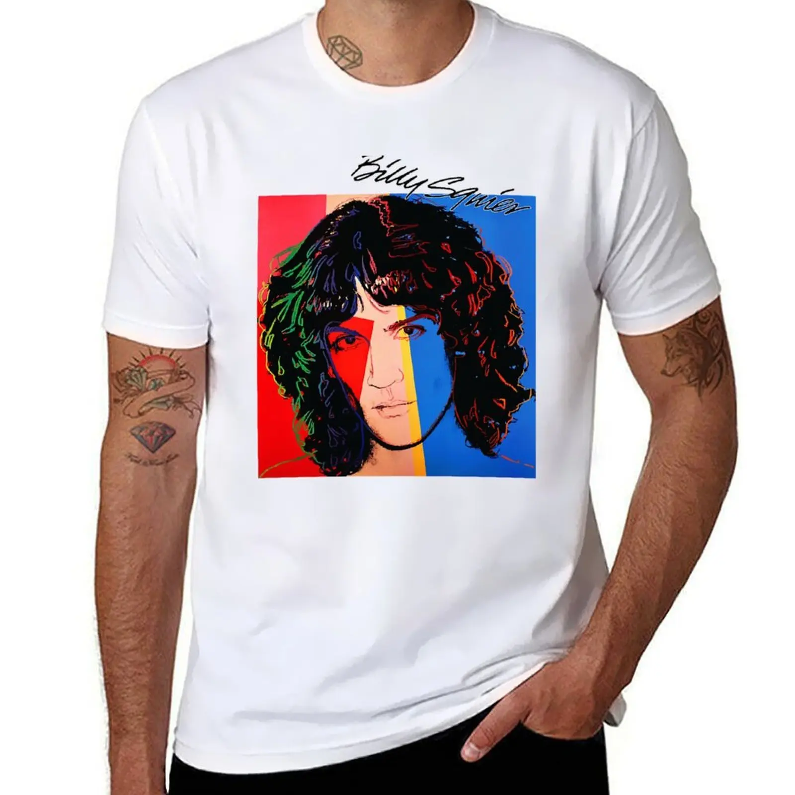 Camiseta Billy Squier, camiseta informal para hombre, camiseta gráfica