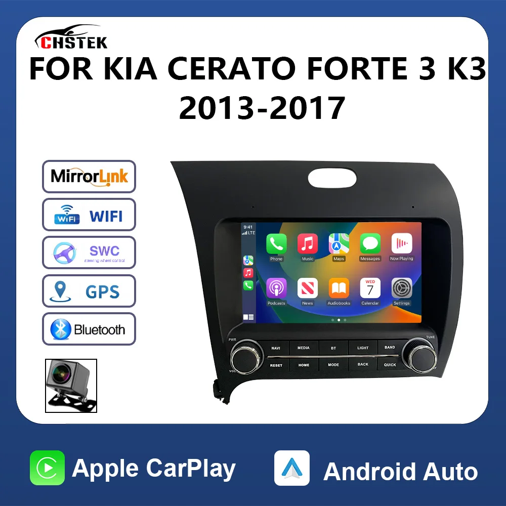 

Автомобильное радио CHSTEK с Bluetooth для Kia Cerato Forte 3 K3 2013 2014-2017, беспроводное Carplay, Android Auto, Wi-Fi, GPS-навигация, мультимедиа