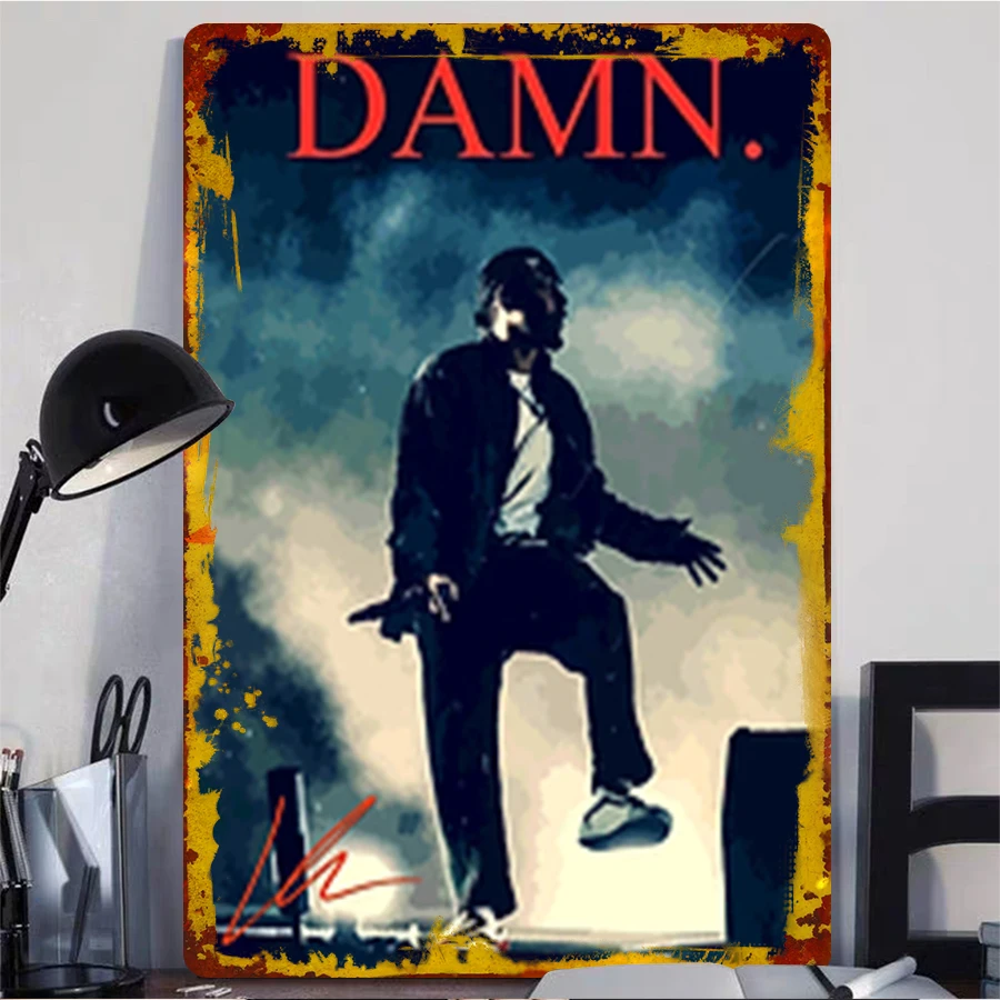 Custom Kendrick Lamar DAMN Album Cover Metal Wall Art Decor for Music Fans Room Decoration