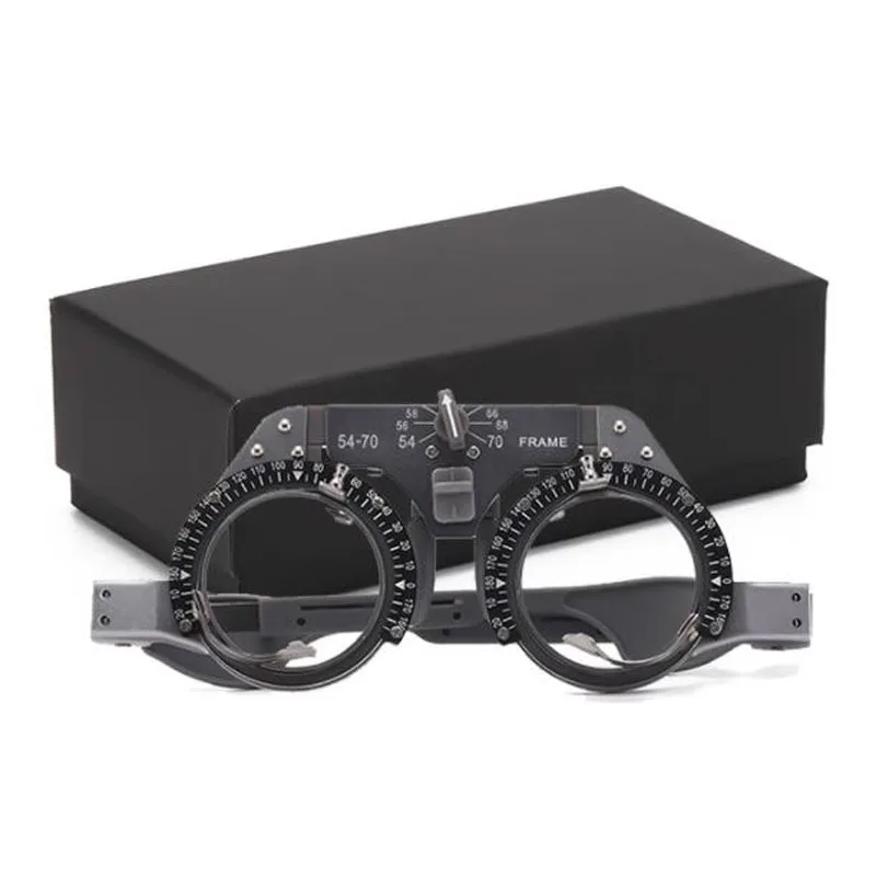 

Тестовая рамка из титанового сплава — усовершенствованные инструменты для оптометрии — регулируемый PD (54-70 мм), соотношение вала (360 ° вращение)