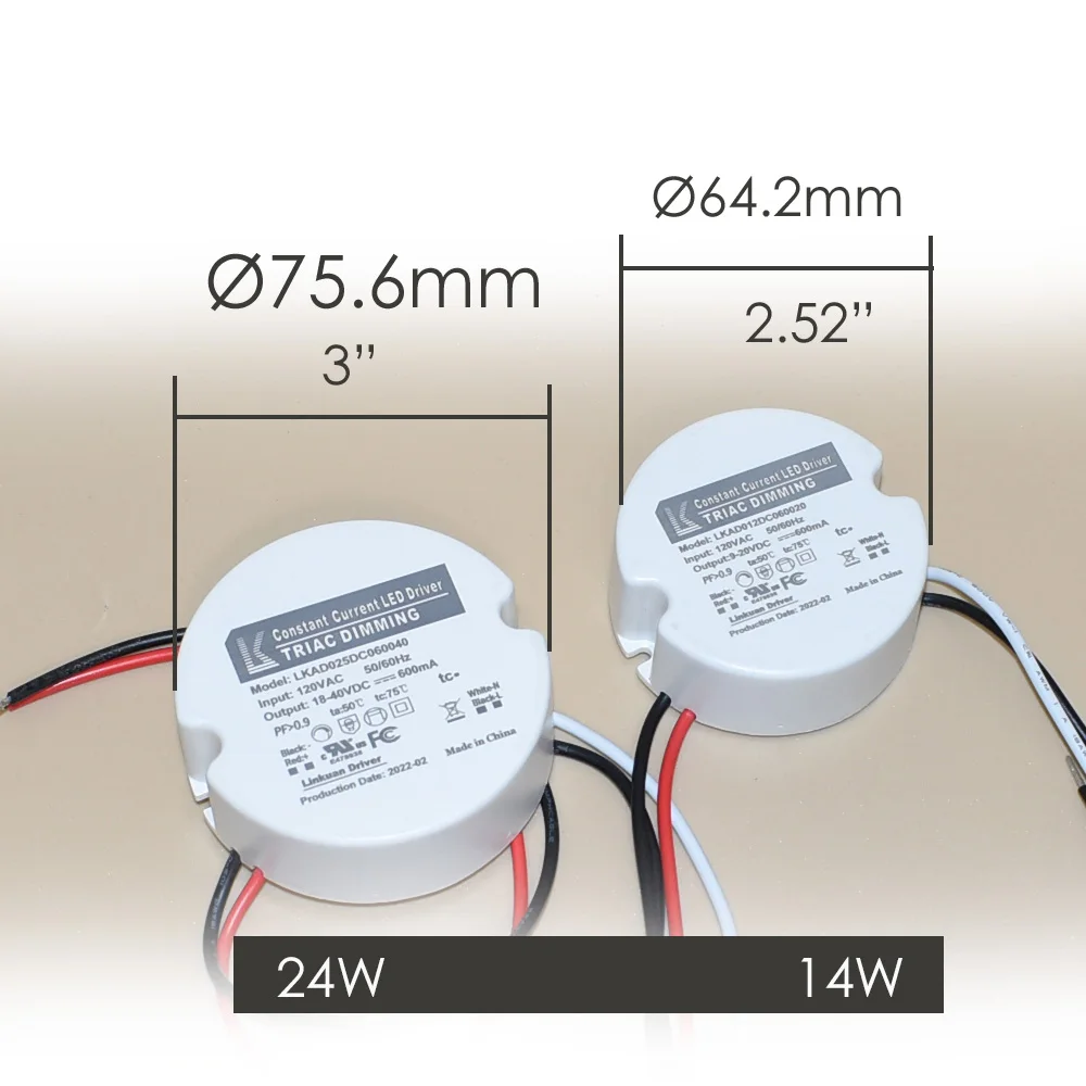 110V 15W Dimmable LED Driver 600mA High Performance Round Power Adaptor Thermal Paste 120V UL for Ceiling Mounted Lamp Spotlight