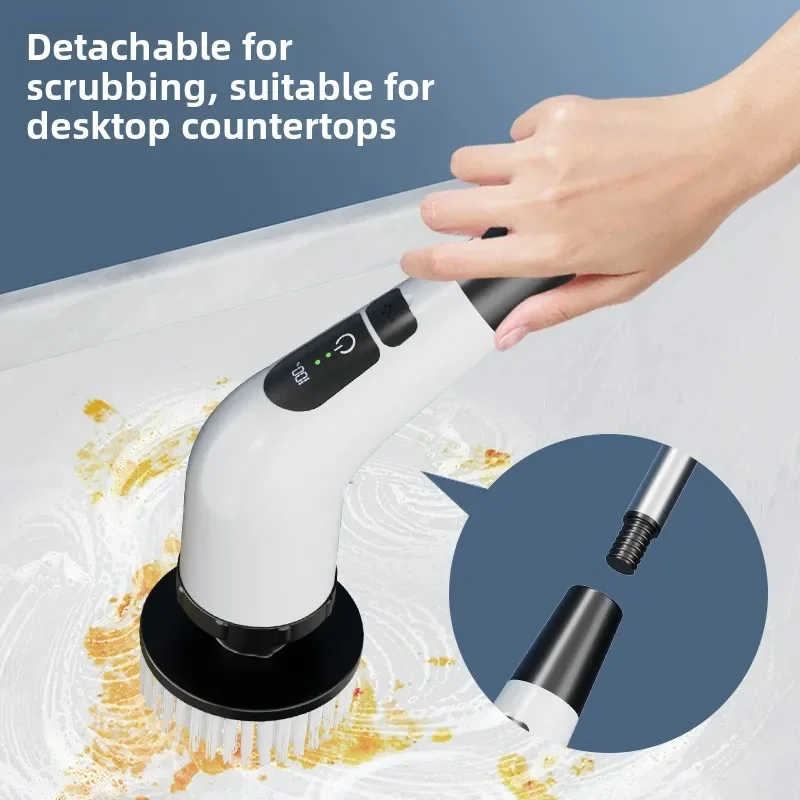 Cepillos de taladro eléctrico para limpieza del hogar con mango largo multifunción