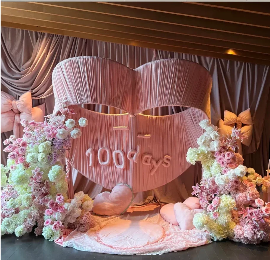 1 Stück Doppelt Ineinandergreifender Herzförmiger Metall-Hochzeitsbogen-Ständer, Herzförmiger Hintergrundrahmen für Hochzeit, Verlobung, Geburtstagsfeier, Babyparty – Detail 3