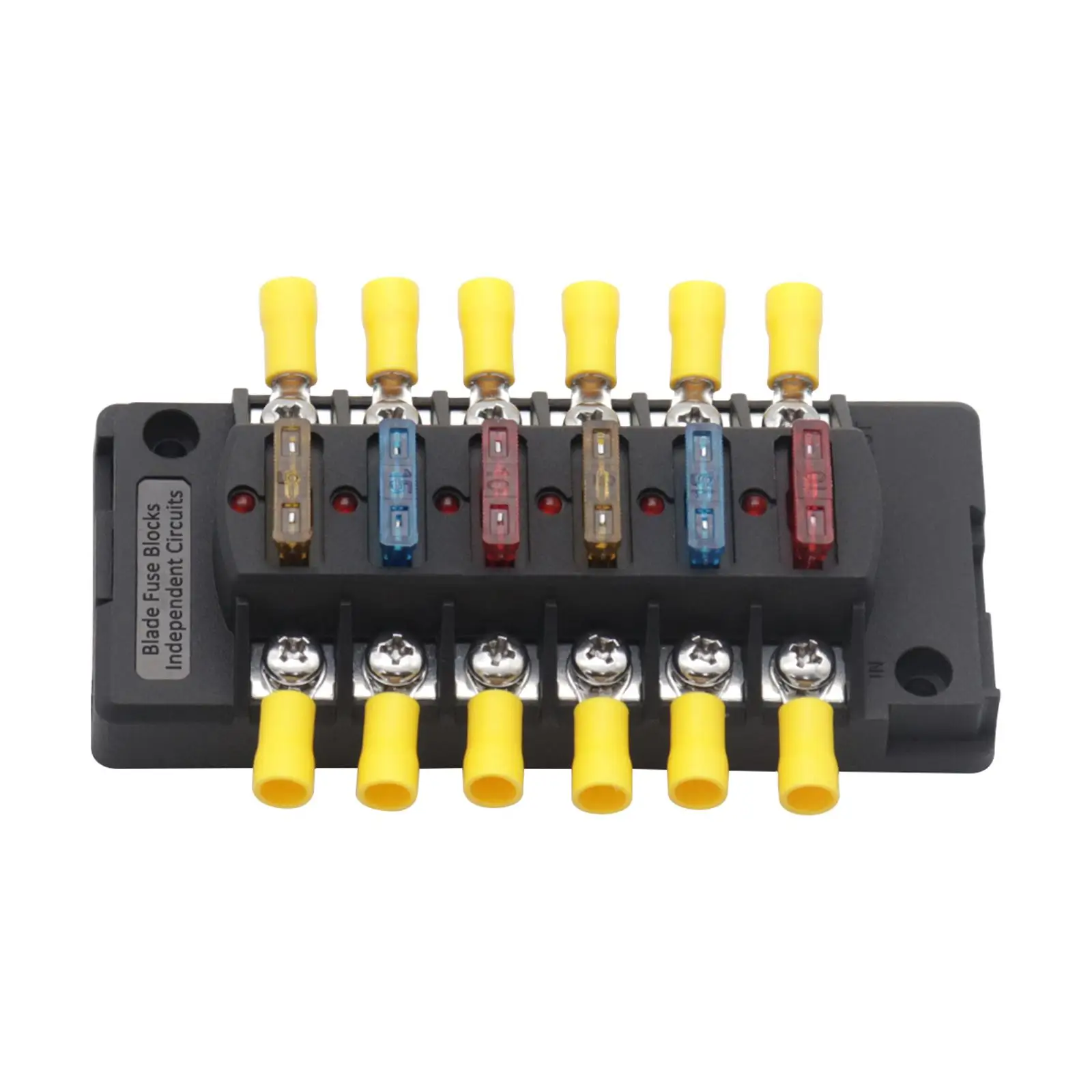 12-32V 12 Way Fuse Box Holder LED Warning Lights Fit for Marine Cars Ships