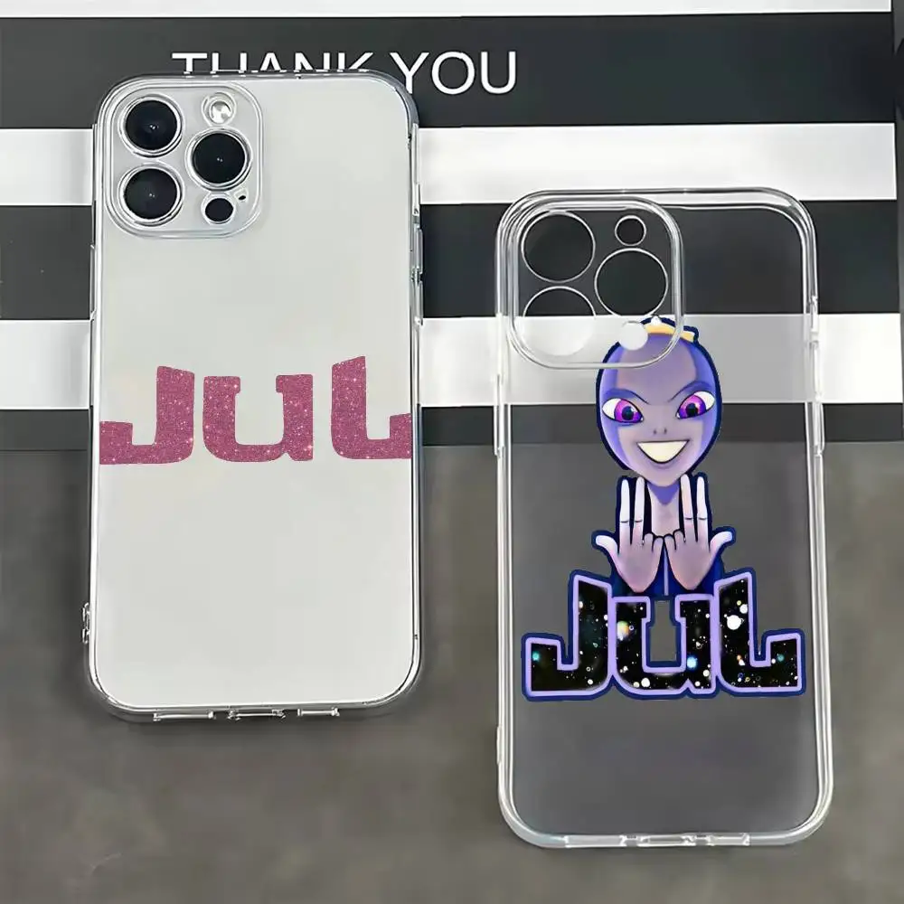 

Rapper JUL Clear Hard Phone Case For iPhone 17 16 15 14 13 12 11 Mini Pro Max Plus Transparent Cover