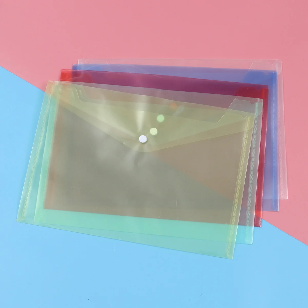24 قطعة من حقيبة المستندات البلاستيكية الشفافة السميكة، حامل الملفات، مجلد منظم بسحاب للمدرسة والمكتب والسفر والقرطاسية