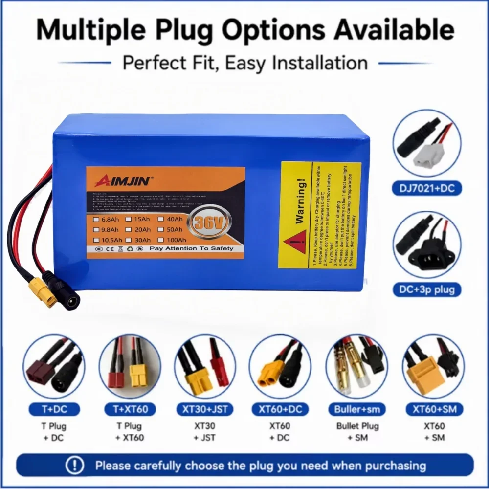 10S5P 36V 20Ah Lithium Ion Battery Pack With Built-in BMS 1000W Motor for Electric Scooter Electric Battery Electric Tricycle