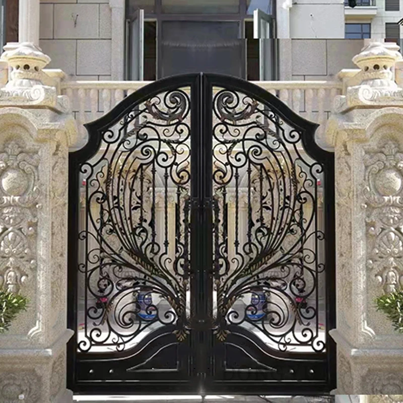 

Высококачественные индивидуальные электрические контрольные входные ворота из кованого железа для раздвижных ворот