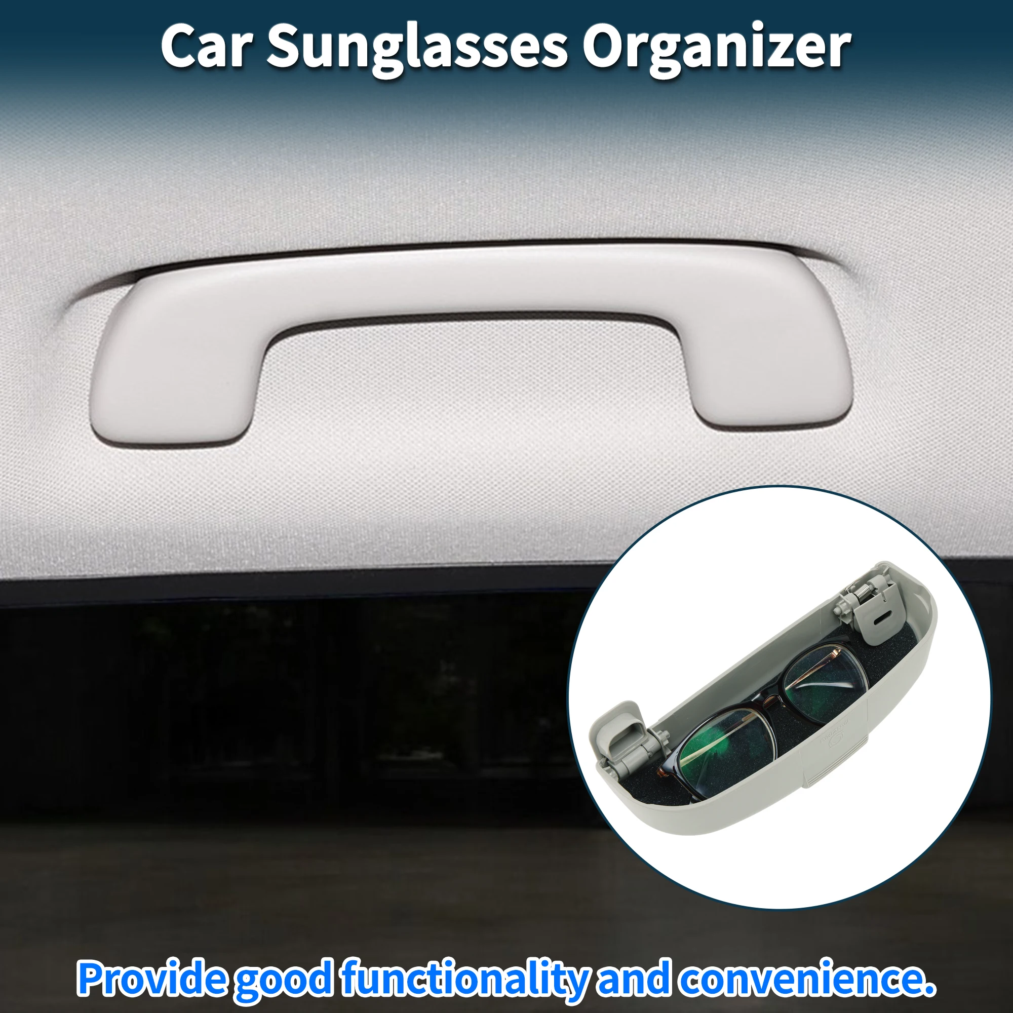 

UXCELL Car Sunglasses Case for Opel Corsa F/Corsa-e/Facelift Eyeglasses Holder Storage Box ABS Grey 1 Set