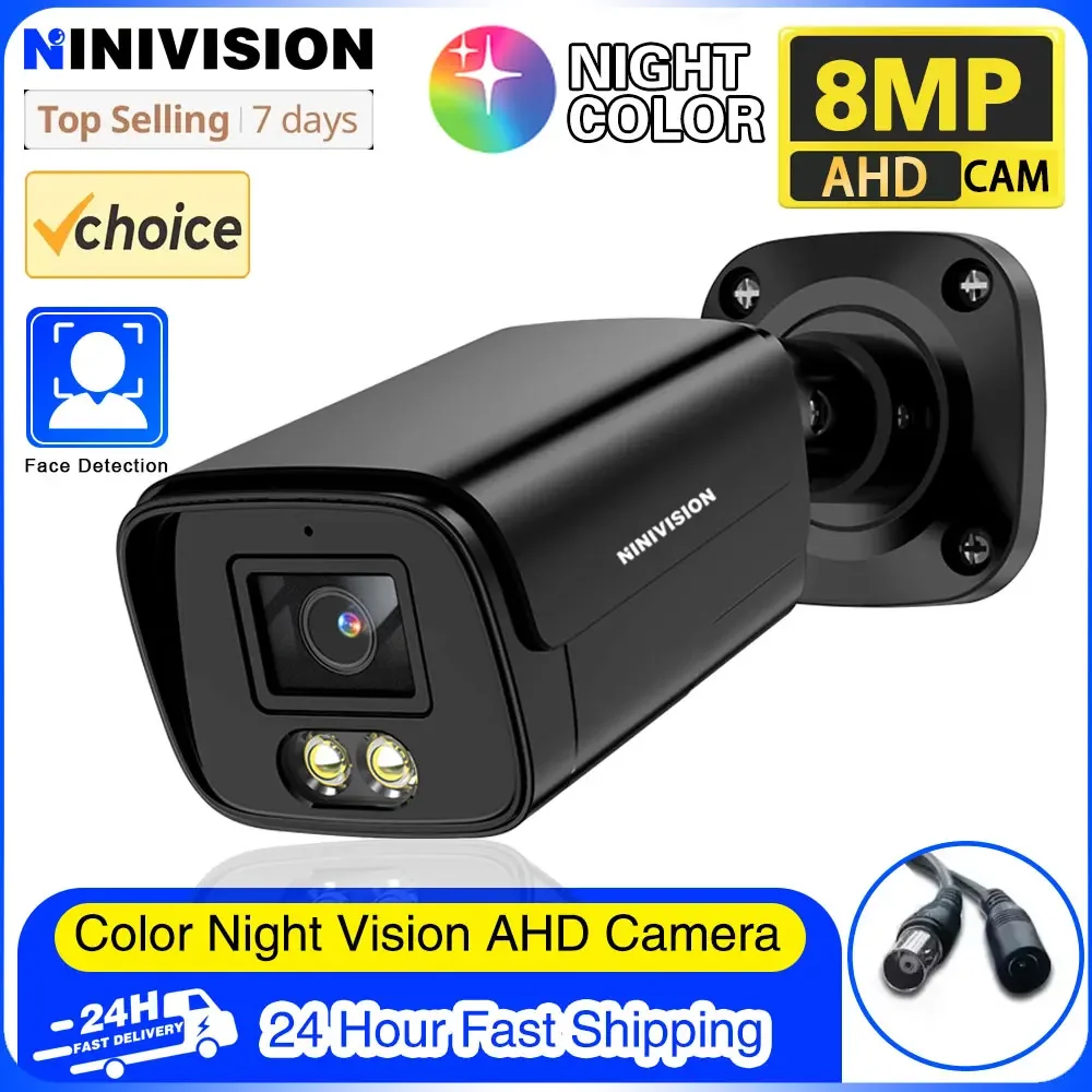 

4K 8MP Face Detection BNC AHD Camera Outdoor H.265 Bullet CCTV Home 5MP Dual Lamp Night Vision Full Colour Surveillance Camera