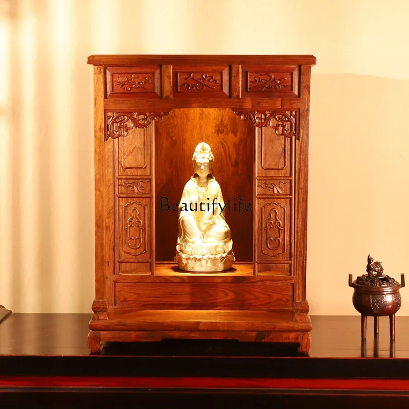 

ls 27 Solid wood Buddhist niche cabinet can be hung on the wall, household incense table, offering table, and Guanyin offering s