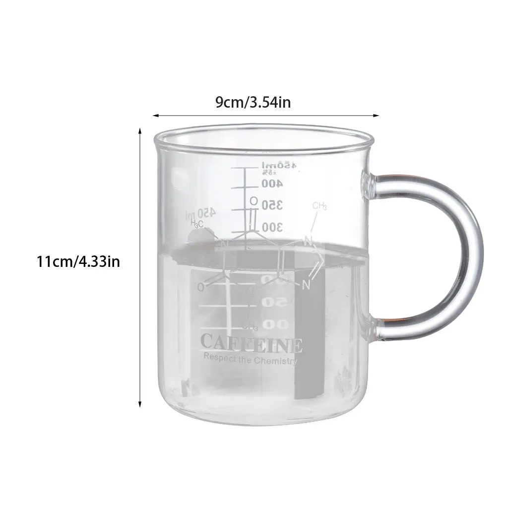 Stylish Caffeine Beaker Mug Durable And Convenient Glass Cup For Easy To Clean Heat-resistant