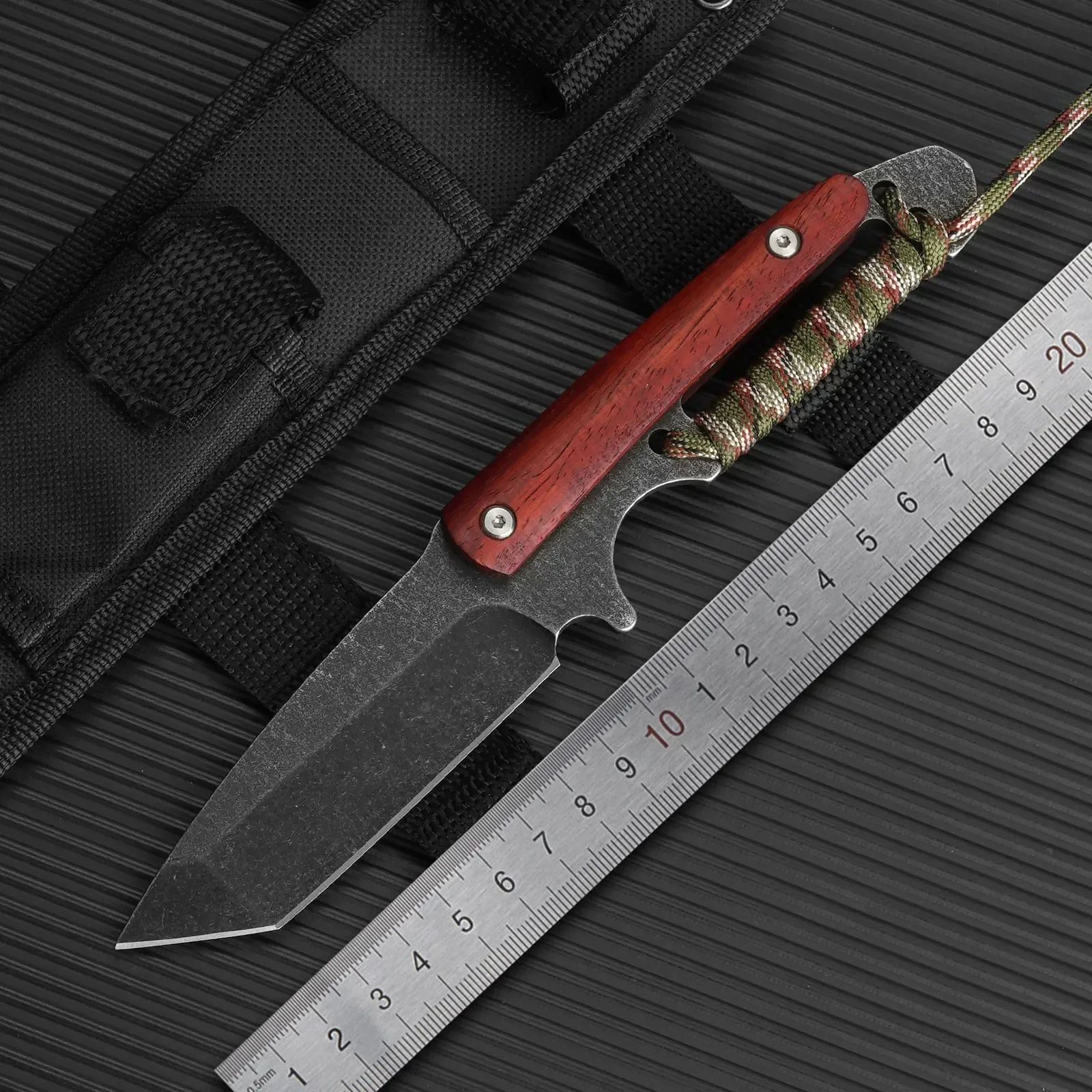 

Outdoor camping multi-function straight knife, high-hardness camping survival knife, portable outdoor knife