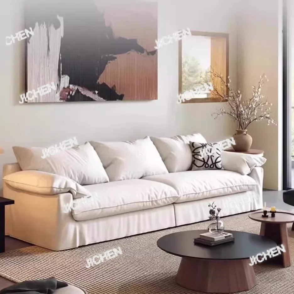 

Neu versandte Artikel linen fabric fully dismantled sofa medieval living room three-person sofa gho