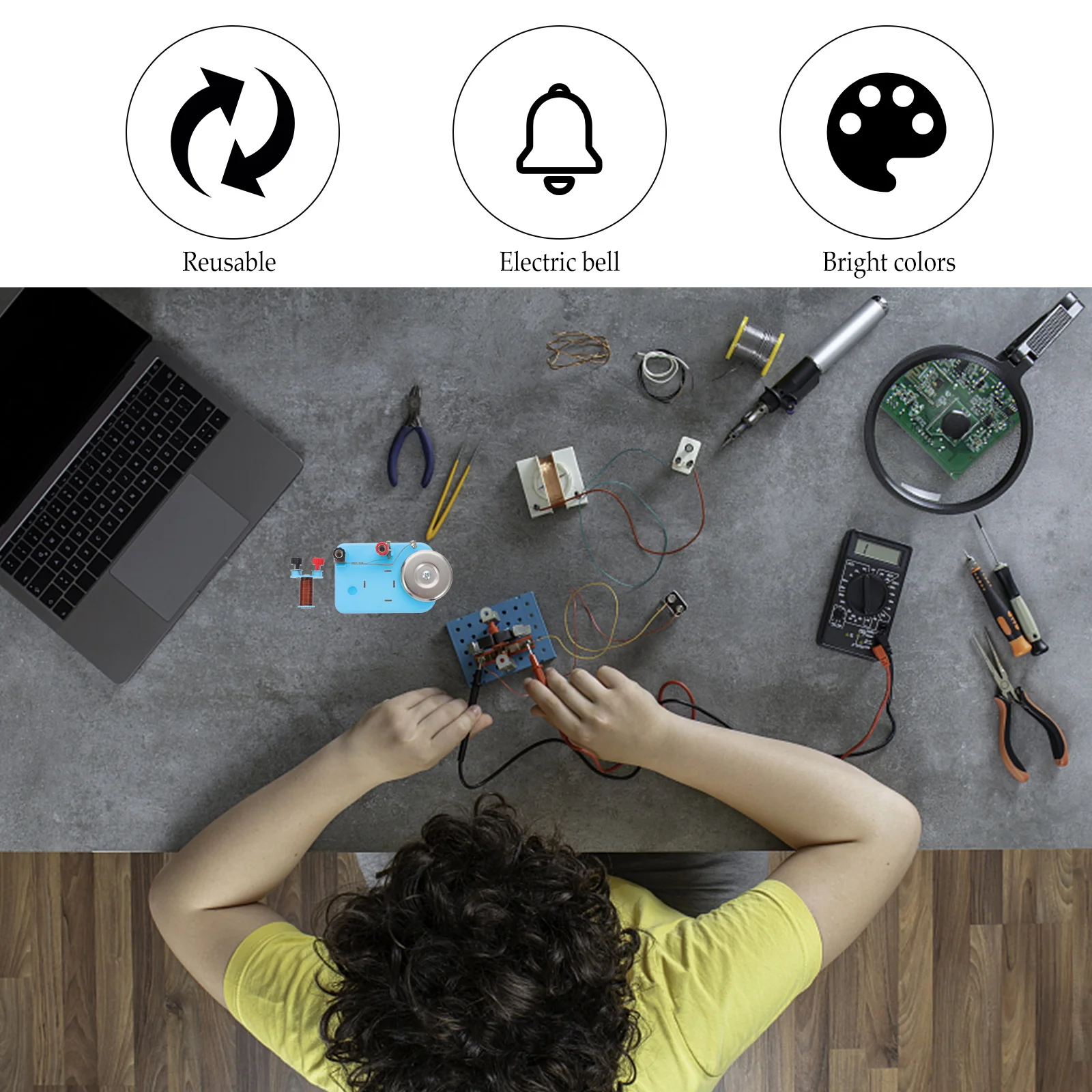 2Pcs Electromagnetic Teaching Instrument for Physics Lab Precision Experimental Electric Bell Education Science Kit School