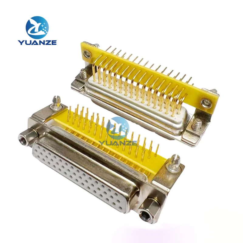 1PCS Gold plated DB44 MALE FEMALE PCB Mount serial port CONNECTOR RIGHT ANGLE D-Sub CONNECTORS 44pin plug jack 3 Rows 44 PIN 44p