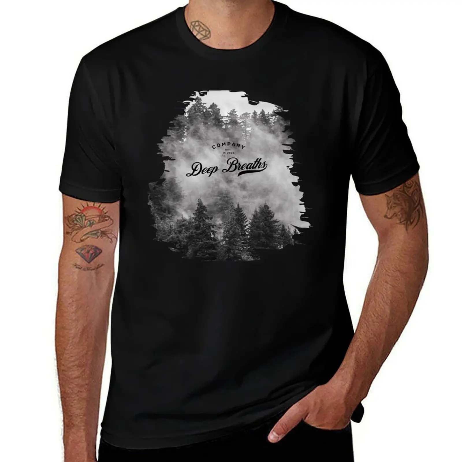 

Deep Breaths Foggy Forest T-Shirt summer shirt shirts graphic anime shirts graphic tee men