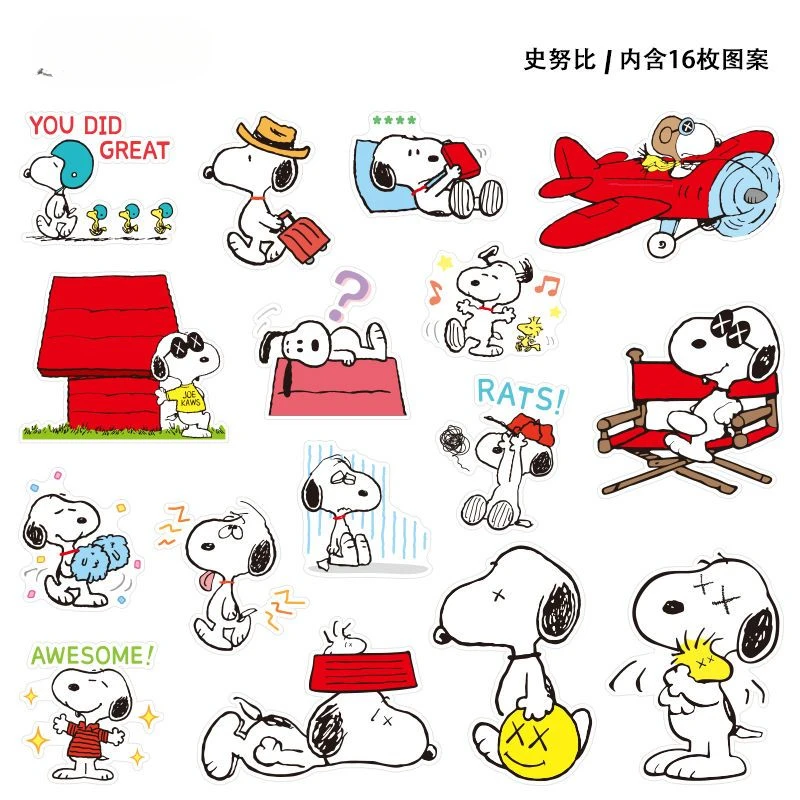 Snoopy Charlie Brown Woodstock Cartoon Cute Luggage Graffiti Stickers Creative Personalized DIY Waterproof Decorative Stickers