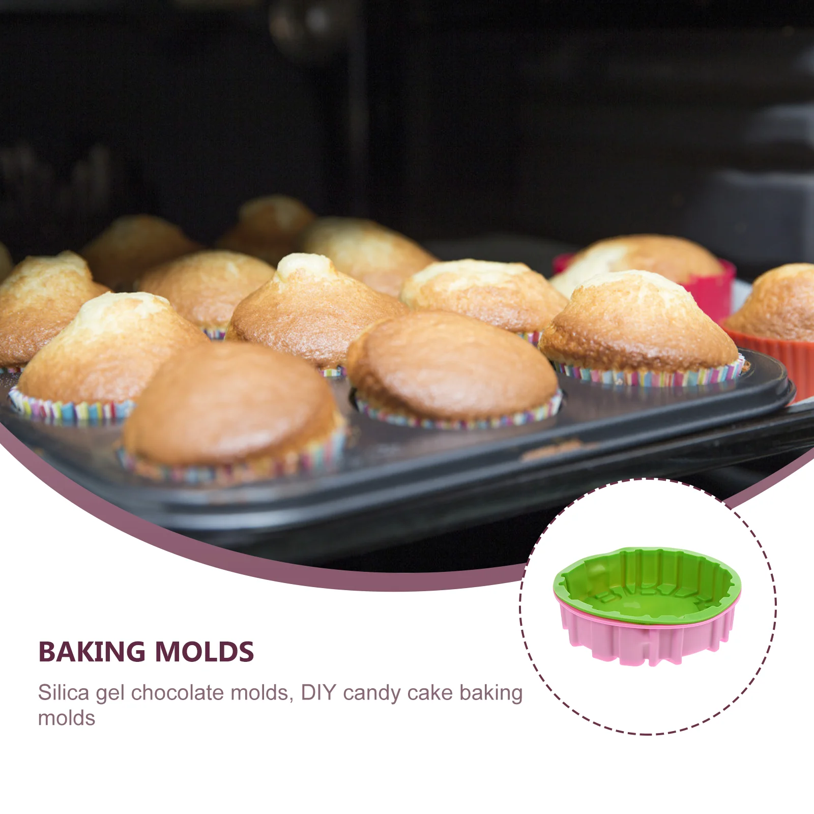 

2Pcs Birthday Cake Mold Silicone Baking Pan Foil Cupcake Liners Plate Flexible Easy Demold Durability