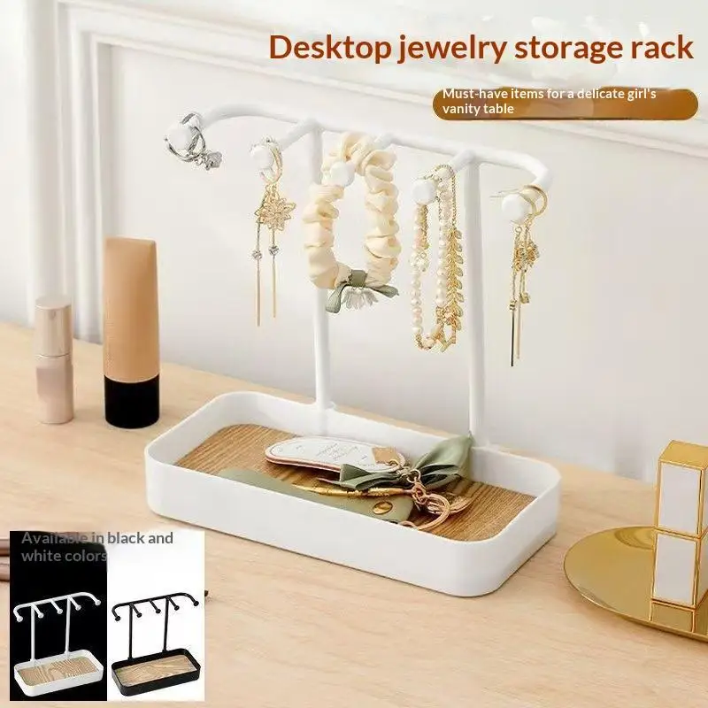 Portable Jewelry Display Rack Fashion Cute Design Earring Necklace Storage Desktop Organizer for Teen Girls Bedroom