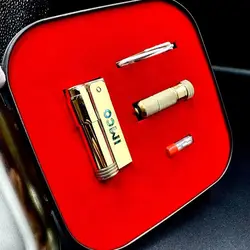 IMCO 6700 Brass Laser Engraved Natural Shell Inlaid Kerosene Lighter Gift Box