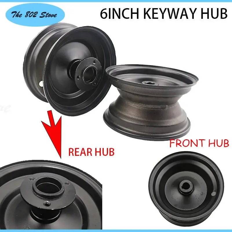 

6 inch Iron Wheel 3 hole Rims For Small ATV Go Kart Buggy Razor Scooter Lawn mower 13X5.00-6 145/70-6 tires Wheels Accessories