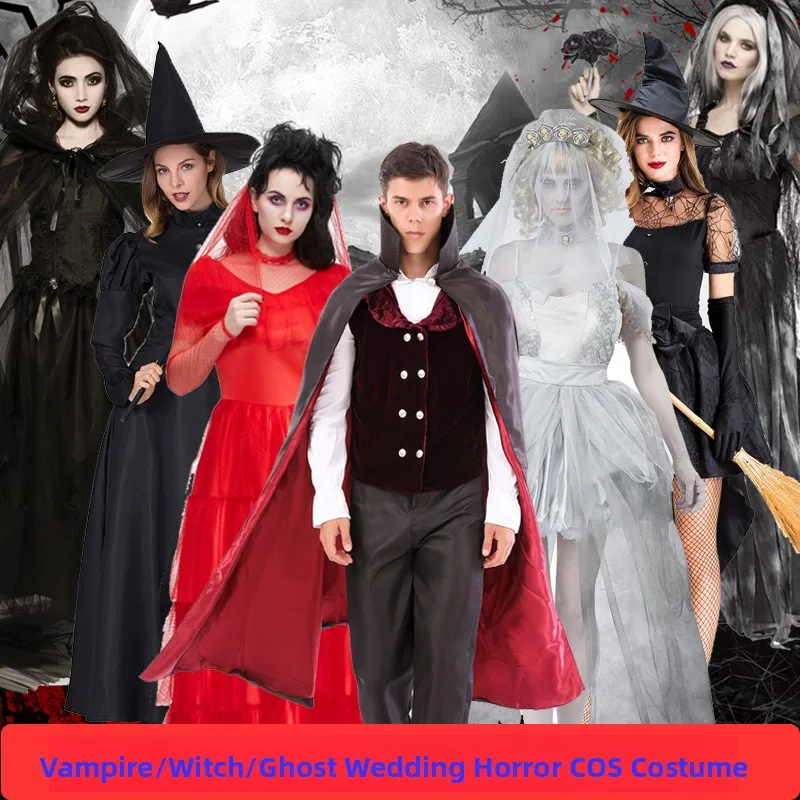 عباءة أزياء loween Bla White Angel Witch Ghost Bride Doctor Nurse للرجال والنساء من البوليستر للذقن التقليدية...