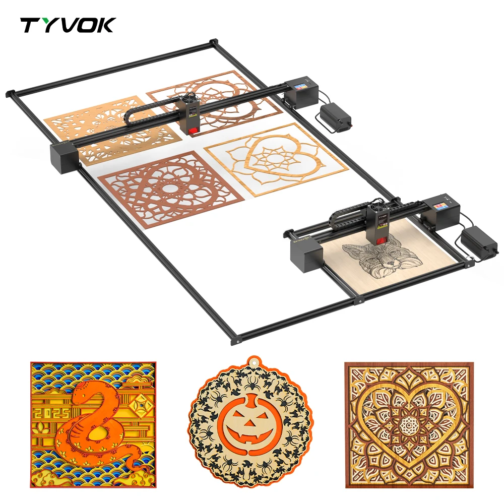 Tyvok Laser Engraver Spider X1S Large Format Wireless Offline Control DIY Tools 10W/20W Multi-size Laser Cutting Machine