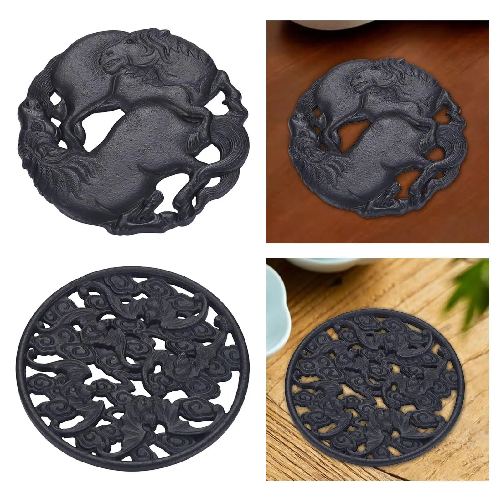 Cast Iron Trivet Metal Trivet Portable Collectibles Cast Iron Mat for Kitchen Farmhouse Decoration Home Dining Table Office
