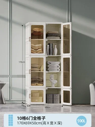 خزانة ملابس ممتازة خالية من التركيب، خزانة ملابس بسيطة، خزانة تجميع بلاستيكية حديثة وبسيطة لغرفة النوم المنزلية