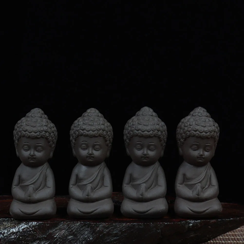 

2pcs Tea Ornaments Desktop Decor Purple Clay Craft For Exquisite Decor Home Office Indoor Decoration