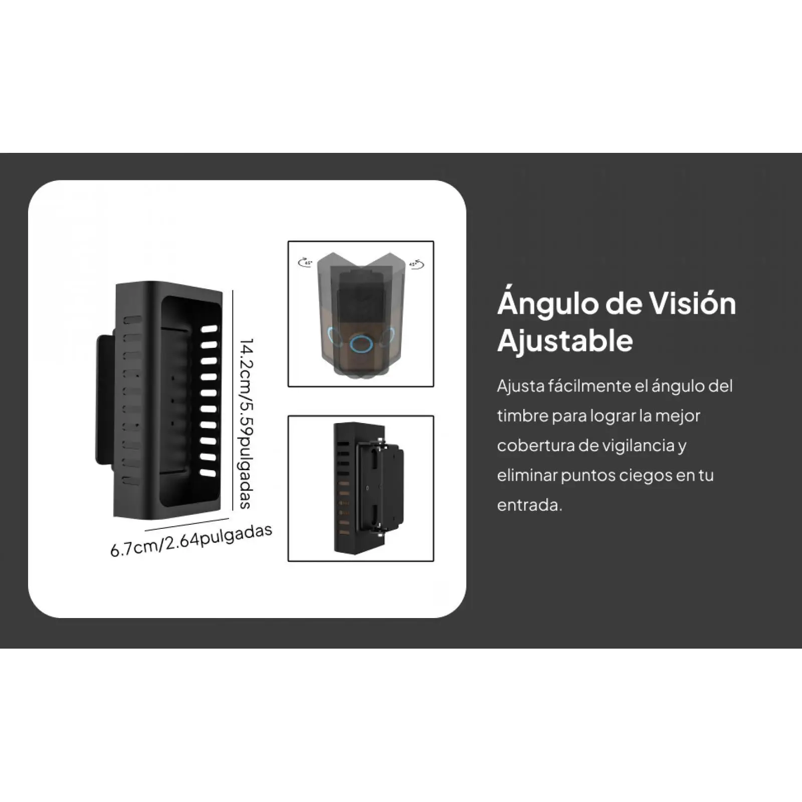 

Крепления для видеодверного звонка с защитой от кражи, левый и правый 45, ° Регулируемая крышка коробки с полной защитой для арендров видеодверного звонка 1/2/3/4