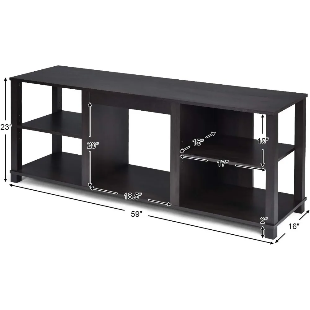 حامل تلفزيون حديث بطبقتين مع أرفف قابلة للتعديل، مثالي لمراكز الترفيه مقاس 18 بوصة #5