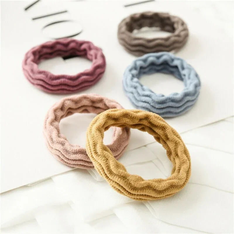 5/10/20pcs Fashion Korean Elastic Hair Bands for Women\'s High Elastic Wave Circle Hair Rope Hair Accessories Headwear Headdress