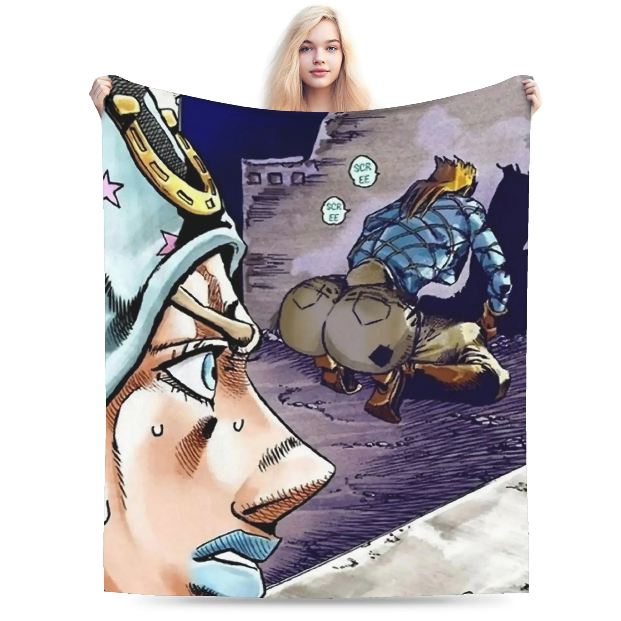 Witnessing Diego Johnny Joestar Steel Ball Run Blankets Velvet Spring/Autumn Super Soft Throw Blankets for Sofa Car Quilt