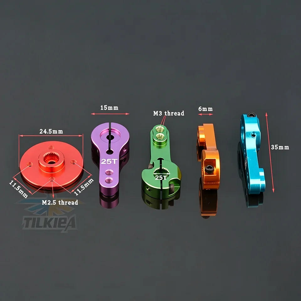 Jikoiuty – Bras De Servo En Aluminium 25T Rouge – Compatible Futaba, Savox, Xcore HD – Pièce RC Durable, Légère – 2 Unités – Pour Voitures RC, Upgrade Tuning